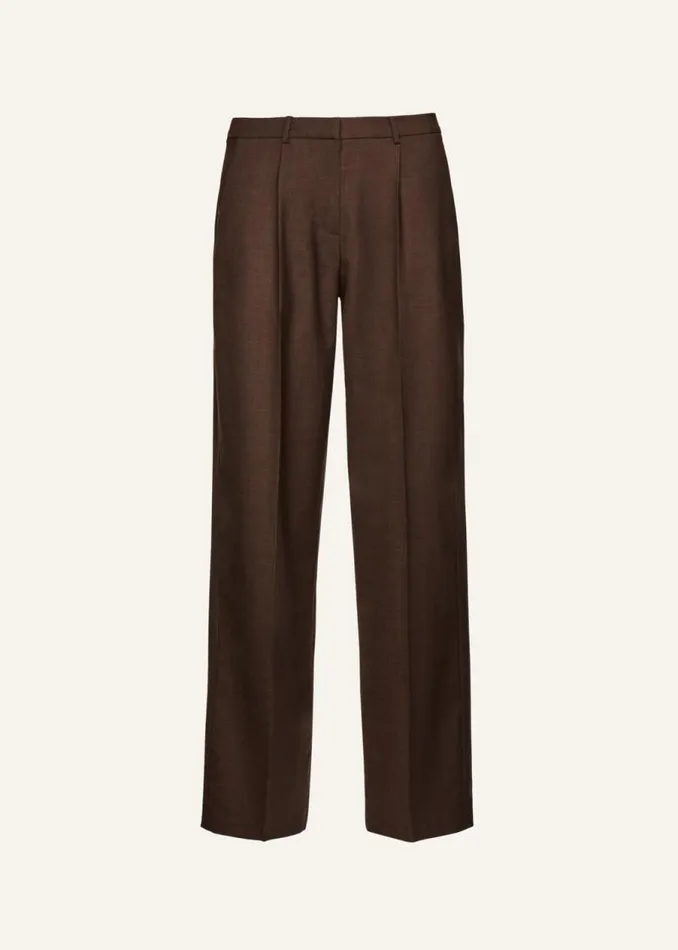 Shop Magda Butrym Tailoring And Suits Wide Leg Tailored Wool Pants In Brown