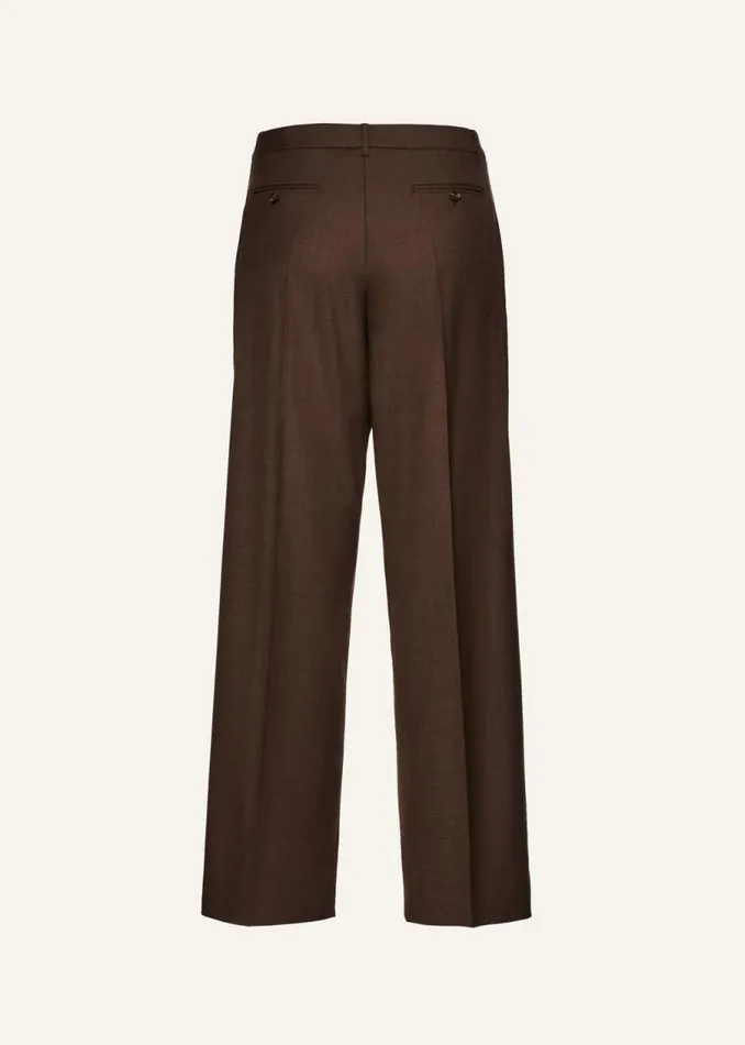 Shop Magda Butrym Tailoring And Suits Wide Leg Tailored Wool Pants In Brown Shop Magda Butrym Tailoring And Suits Wide Leg Tailored Wool Pants In Brown