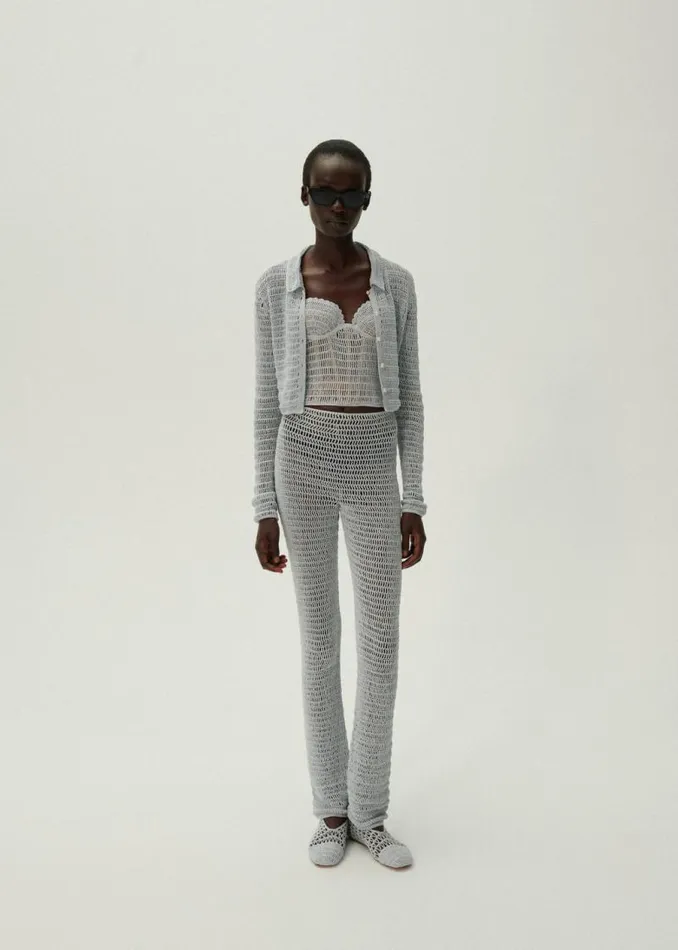 Shop Magda Butrym Tops Crochet Bustier Top In Light Blue Shop Magda Butrym Tops Crochet Bustier Top In Light Blue