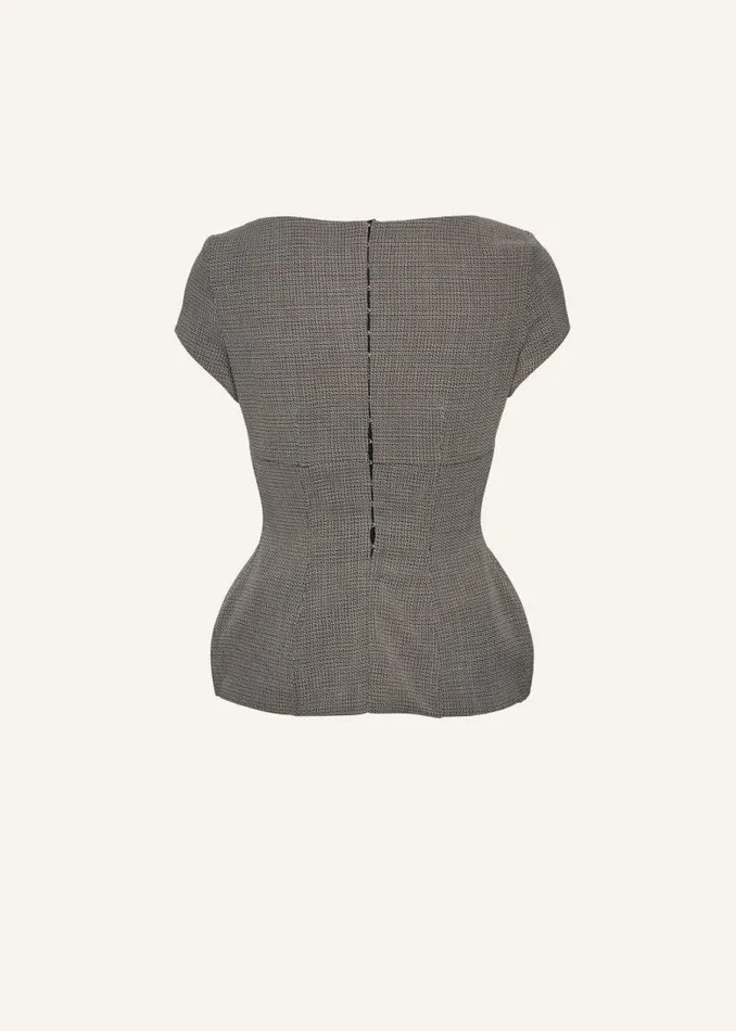 Shop Magda Butrym Tops Scoop Neck Twill Top In Grey Shop Magda Butrym Tops Scoop Neck Twill Top In Grey