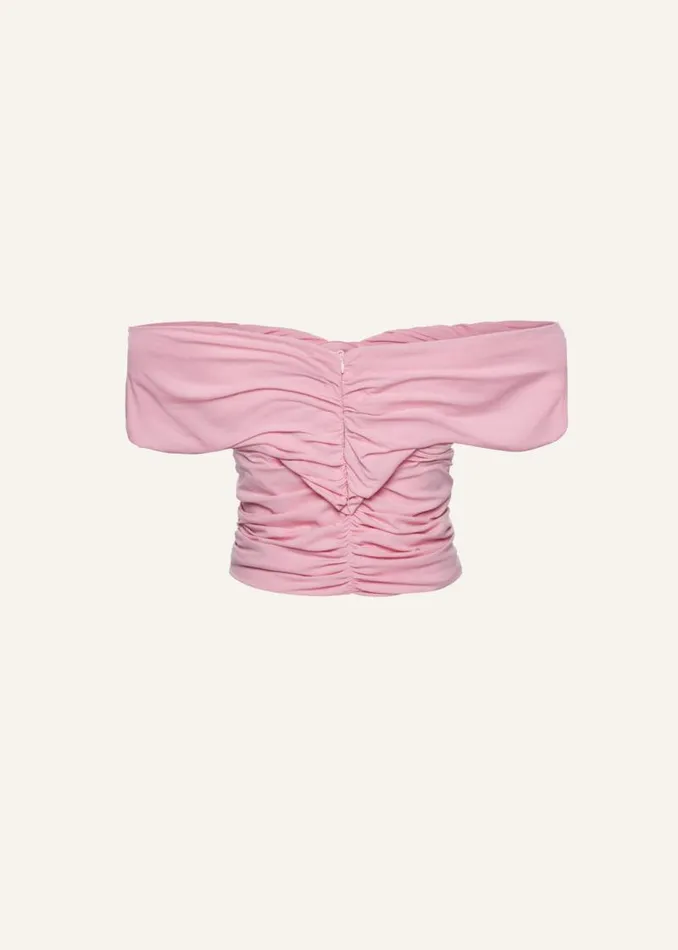 Shop Magda Butrym Tops Wrap Cutout Tshirt In Pink Shop Magda Butrym Tops Wrap Cutout Tshirt In Pink