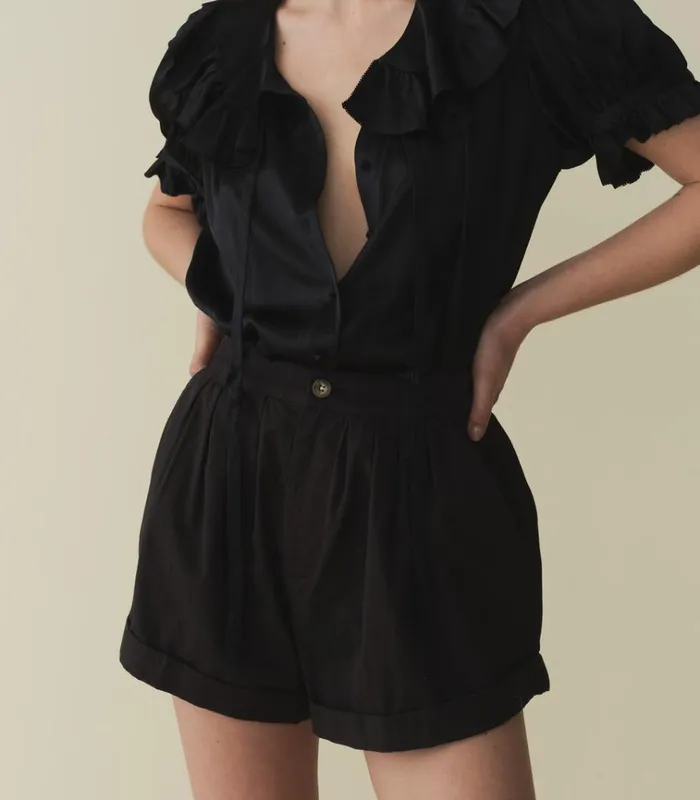 Shop PAIGE SHORT Black DEN Pants and Shorts