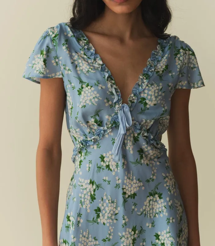 Shop TAYLA DRESS Sky May Bell Floral DEN Dresses