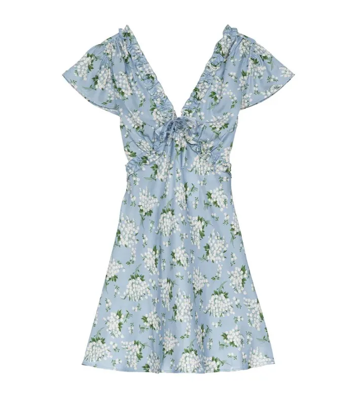 Shop TAYLA DRESS Sky May Bell Floral DEN Dresses