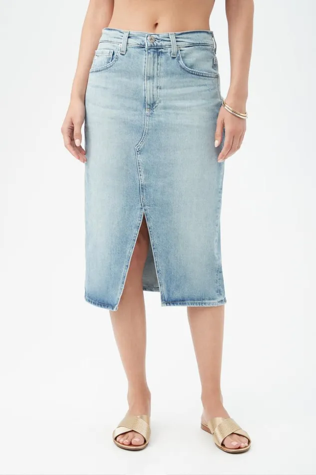 SHOP Trina Turk ALL BOTTOMS AG WOMEN039S LIGHT BLUE ALICIA MIDI SKIRT