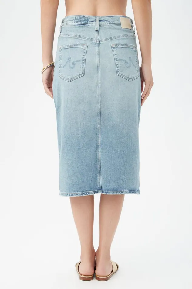 SHOP Trina Turk ALL BOTTOMS AG WOMEN039S LIGHT BLUE ALICIA MIDI SKIRT