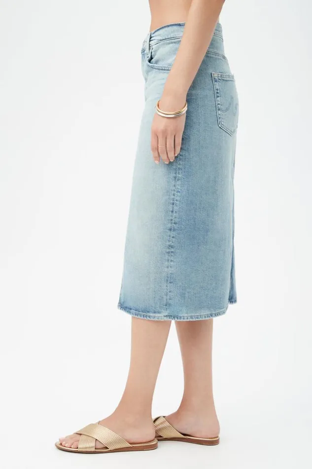 SHOP Trina Turk ALL BOTTOMS AG WOMEN039S LIGHT BLUE ALICIA MIDI SKIRT