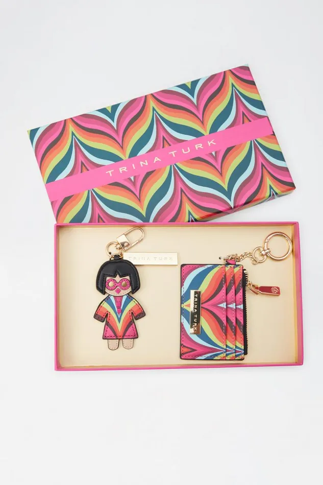 SHOP Trina Turk HANDBAGS CHELSEA CHEVRON TRINA KEYCHAIN AND CARDHOLDER