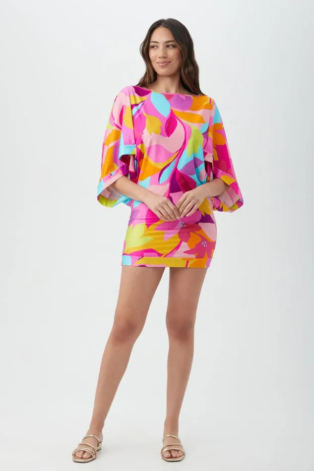 SHOP Trina Turk MATCHING SWIM SETS WOMEN039S LILLETH BOATNECK CASABLANCA TUNIC SWIM COVERUP DRESS