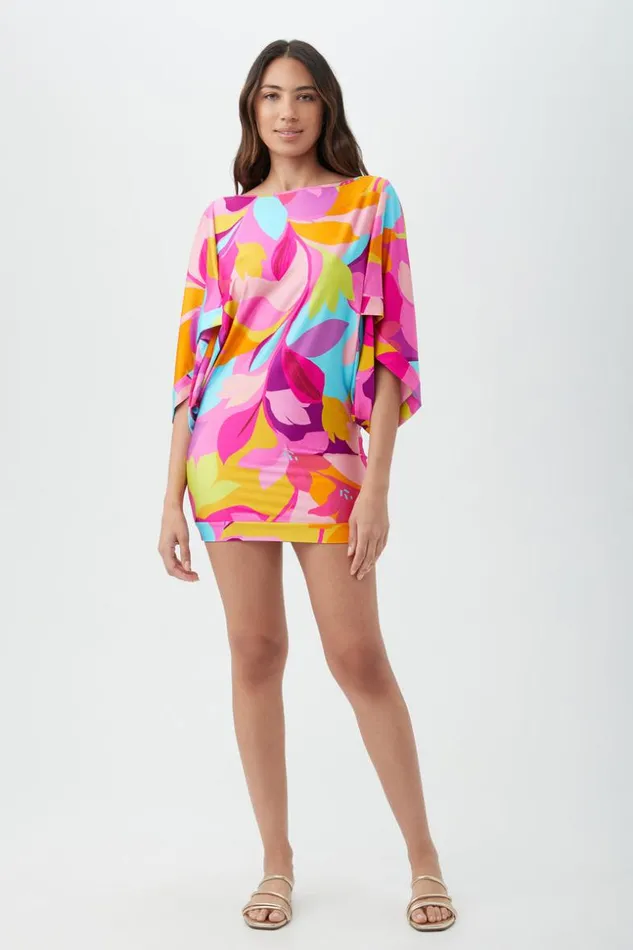 SHOP Trina Turk MATCHING SWIM SETS WOMEN039S LILLETH BOATNECK CASABLANCA TUNIC SWIM COVERUP DRESS