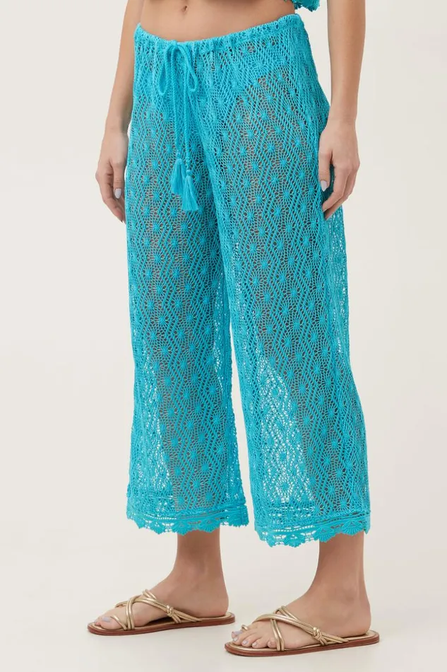 SHOP Trina Turk MATCHING SWIM SETS WOMEN039S WHIM SHEER CROCHET SWIM COVERUP CROPPED PANT