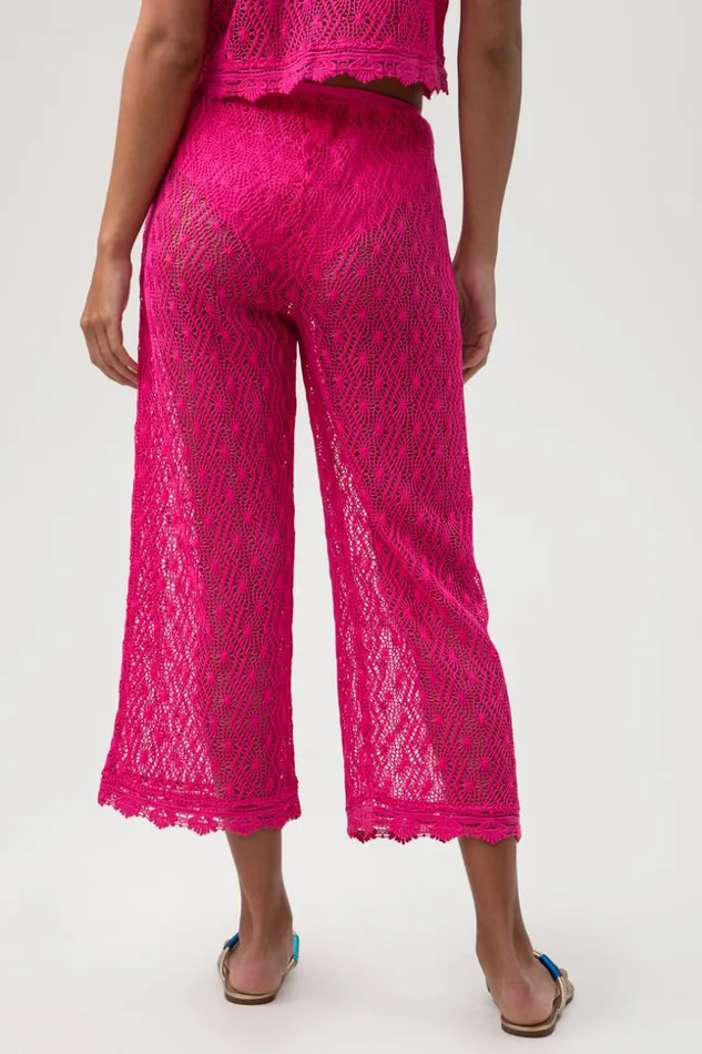 SHOP Trina Turk MATCHING SWIM SETS WOMEN039S WHIM SHEER CROCHET SWIM COVERUP CROPPED PANT