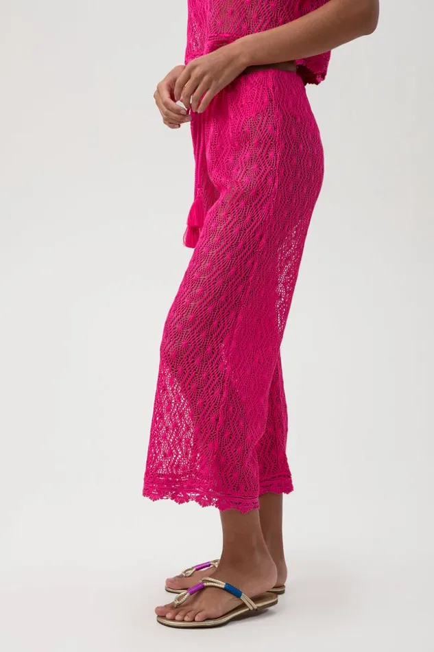 SHOP Trina Turk MATCHING SWIM SETS WOMEN039S WHIM SHEER CROCHET SWIM COVERUP CROPPED PANT