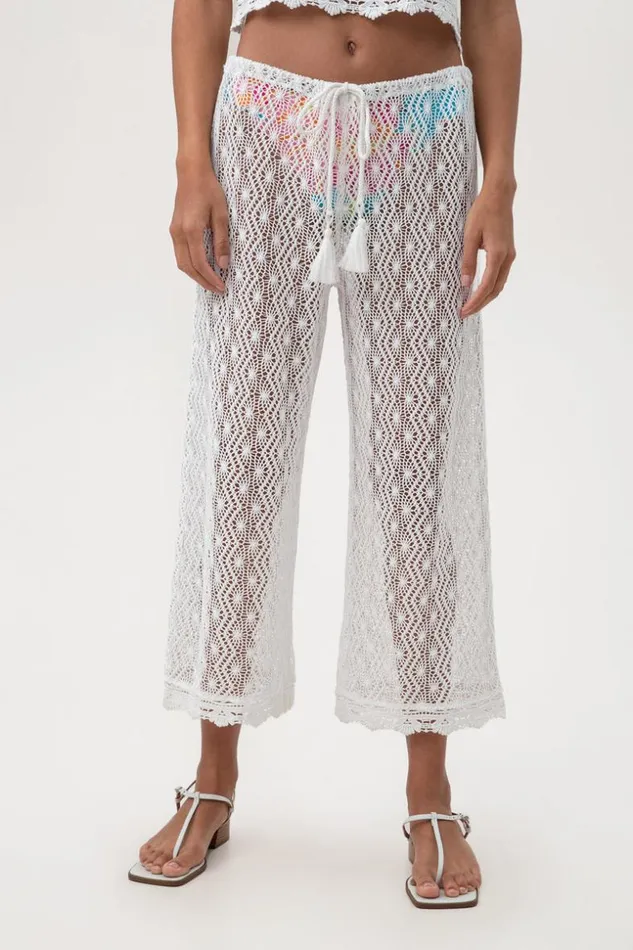 SHOP Trina Turk MATCHING SWIM SETS WOMEN039S WHIM SHEER CROCHET SWIM COVERUP CROPPED PANT