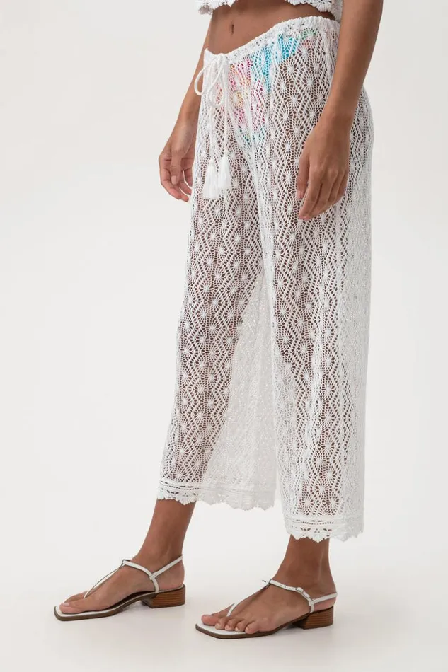 SHOP Trina Turk MATCHING SWIM SETS WOMEN039S WHIM SHEER CROCHET SWIM COVERUP CROPPED PANT