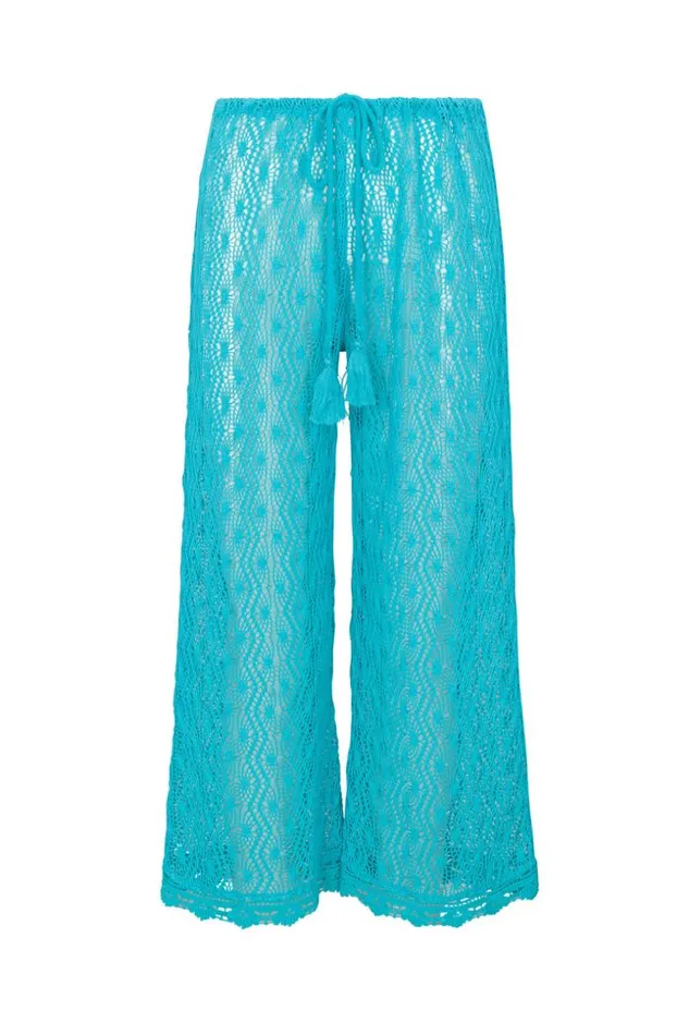 SHOP Trina Turk MATCHING SWIM SETS WOMEN039S WHIM SHEER CROCHET SWIM COVERUP CROPPED PANT