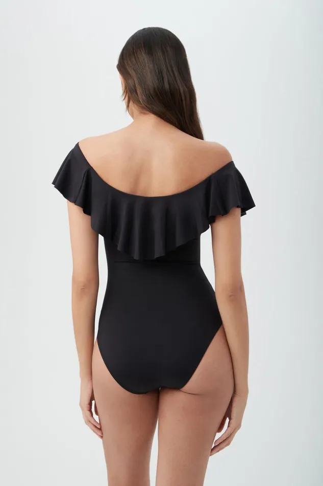 SHOP Trina Turk ONE PIECE SWIMWEAR WOMEN039S MONACO OFF THE SHOULDER RUFFLE ONE PIECE SWIMSUIT