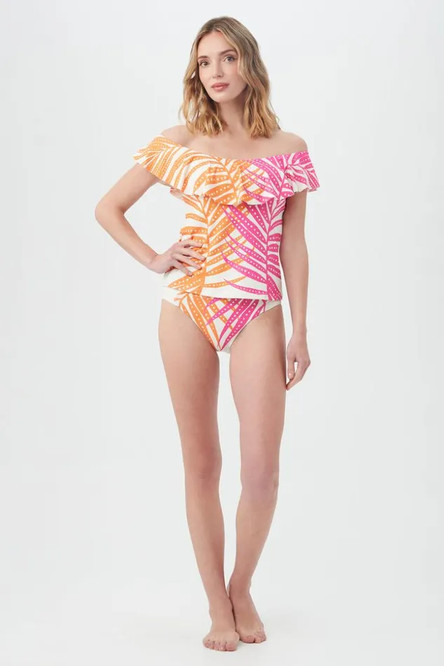SHOP Trina Turk SWIM TOPS WOMEN039S SHEER TROPICS OFF THE SHOULDER TANKINI SWIM TOP