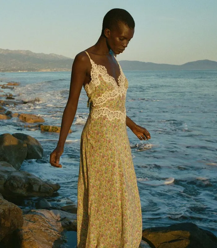 Shop VENUS DRESS Chrysanthemum Sky Floral DEN Dresses