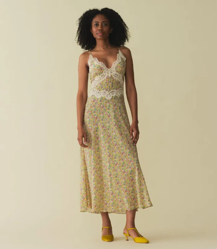 Shop VENUS DRESS Chrysanthemum Sky Floral DEN Dresses