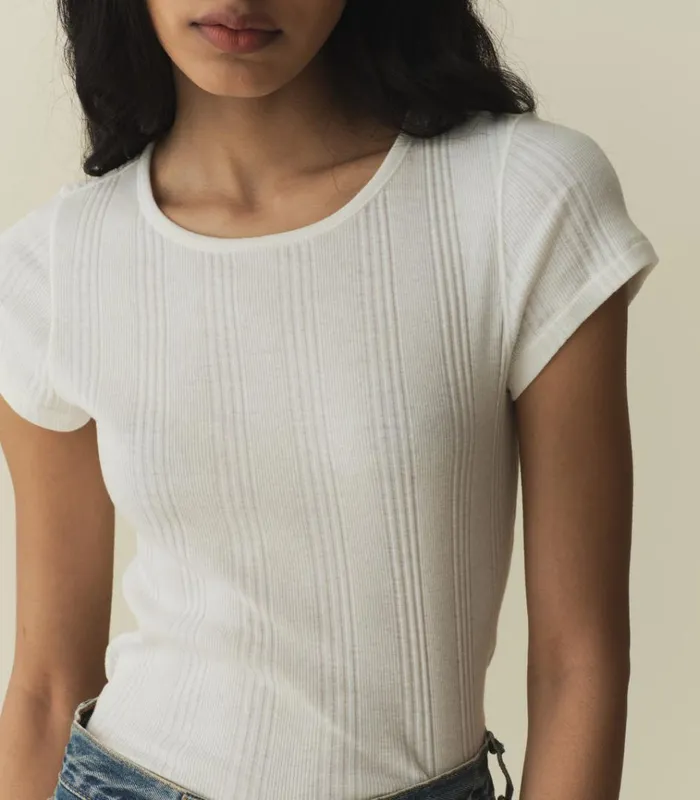 Shop VIVI CASHMERE BLEND TEE Salt DEN Tees