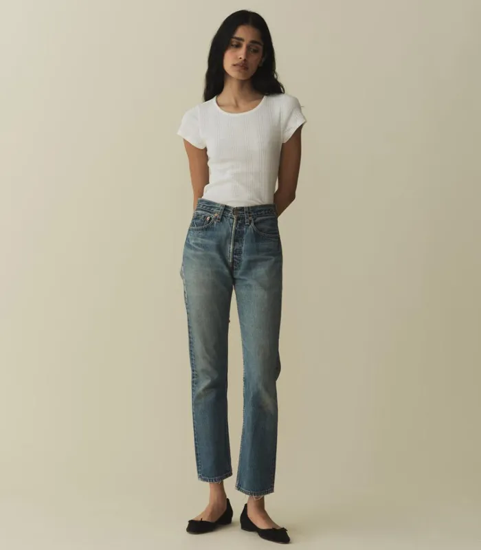 Shop VIVI CASHMERE BLEND TEE Salt DEN Tees