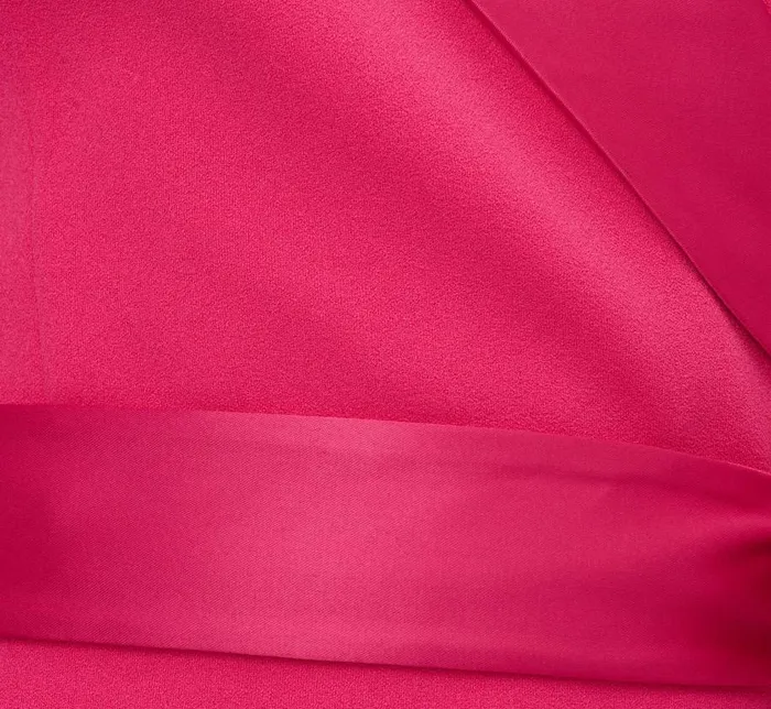 Short Dresses Womens Adrianna Papell Crepe Tuxedo Short Faux Wrap Dress In Cabaret Pink