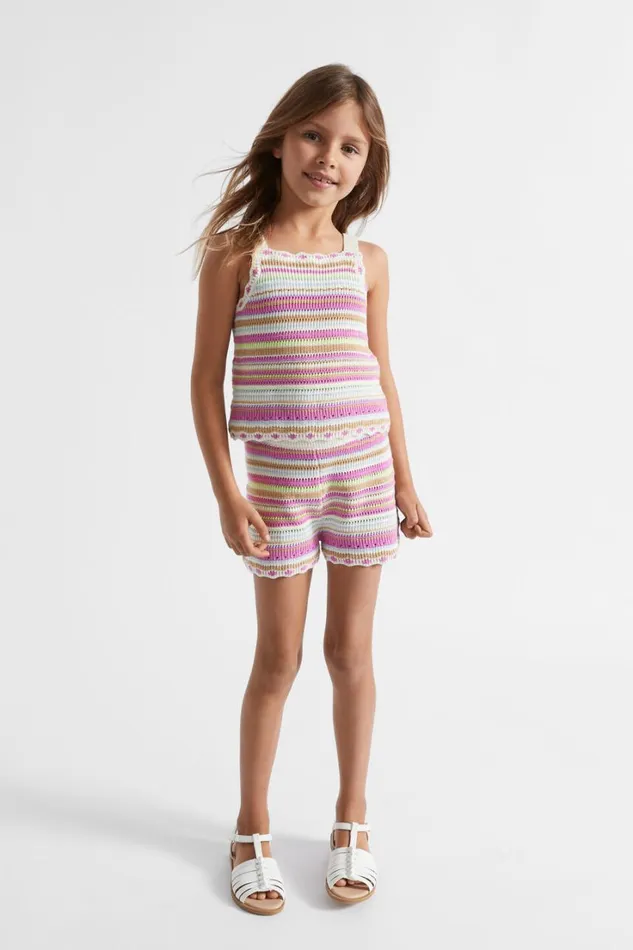 Shorts Girl Seed Heritage Crochet Knit Short Multi