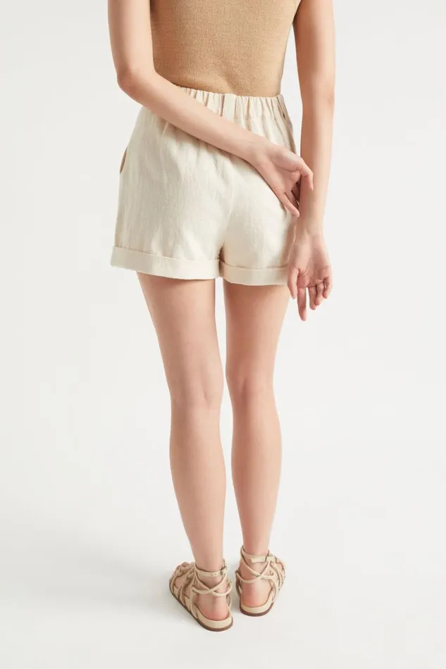 Shorts Woman Seed Heritage Button Pleat Front Short Magnolia