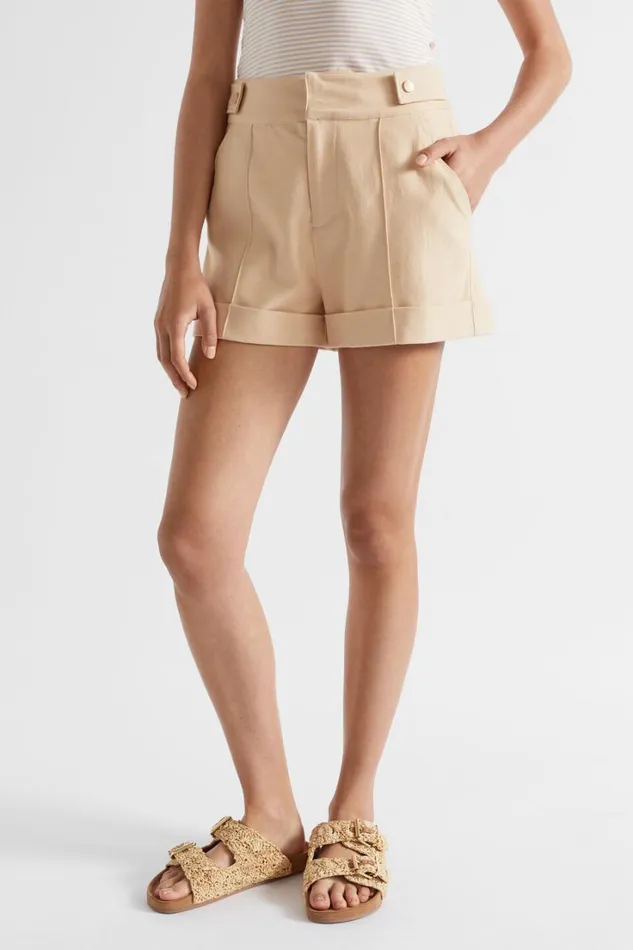 Shorts Woman Seed Heritage Casual Tab Waist Short Soft Wheat