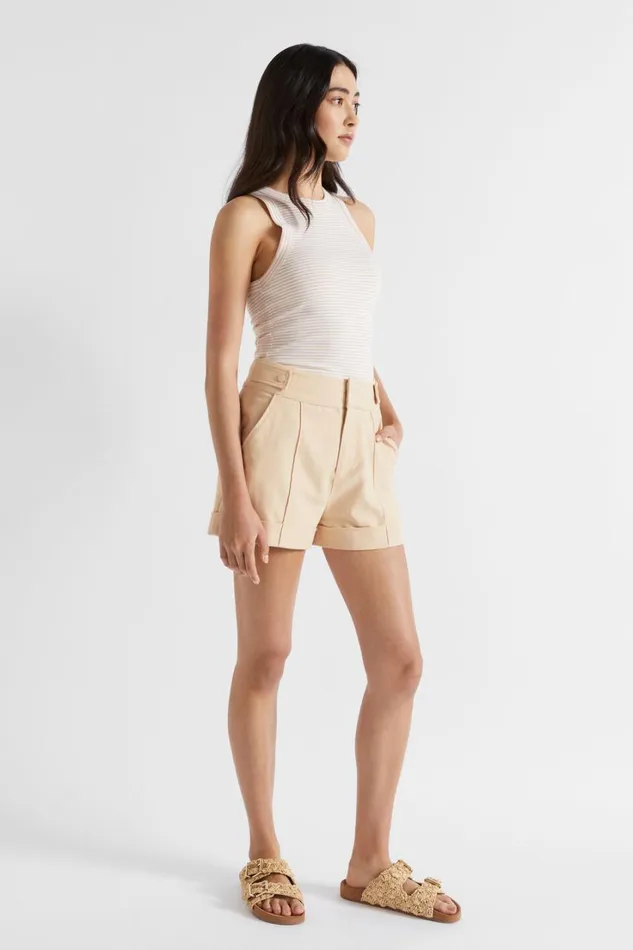 Shorts Woman Seed Heritage Casual Tab Waist Short Soft Wheat