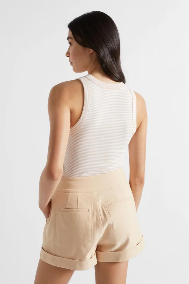 Shorts Woman Seed Heritage Casual Tab Waist Short Soft Wheat