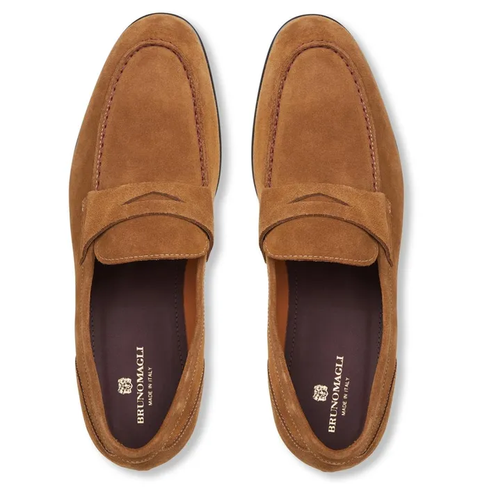 Silas Suede Loafer 8211 Cognac Men Bruno Magli Casual Shoes