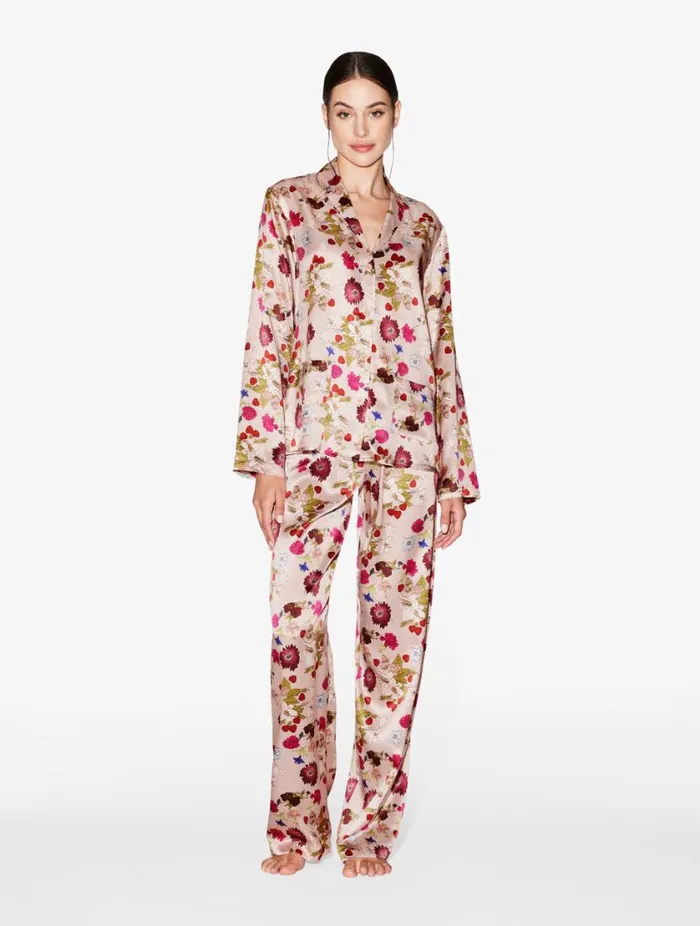Silk Floral Print Pajama Set Sleepwear La Perla Pajamas