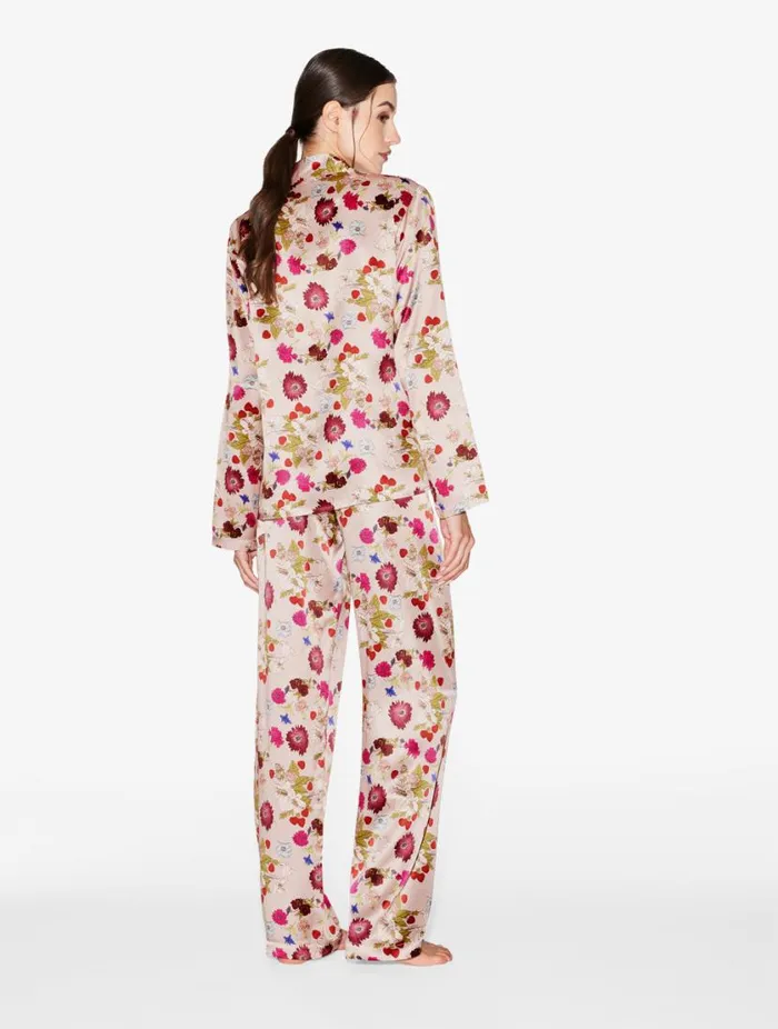 Silk Floral Print Pajama Set Sleepwear La Perla Pajamas