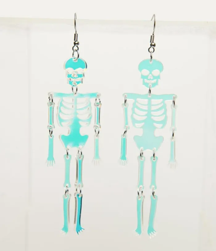 Skeleton Dangle Reflecting Light Acrylic Earrings Accessories Unique Vintage Earrings Skeleton Dangle Reflecting Light Acrylic Earrings Accessories Unique Vintage Earrings