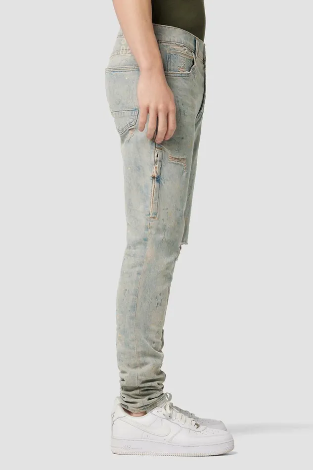 Skinny Men Hudson Jeans Zack Side Zip Skinny Jean Stripped Paint Skinny Men Hudson Jeans Zack Side Zip Skinny Jean Stripped Paint