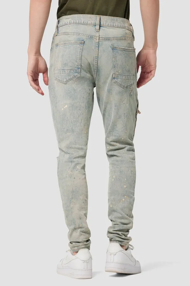Skinny Men Hudson Jeans Zack Side Zip Skinny Jean Stripped Paint Skinny Men Hudson Jeans Zack Side Zip Skinny Jean Stripped Paint
