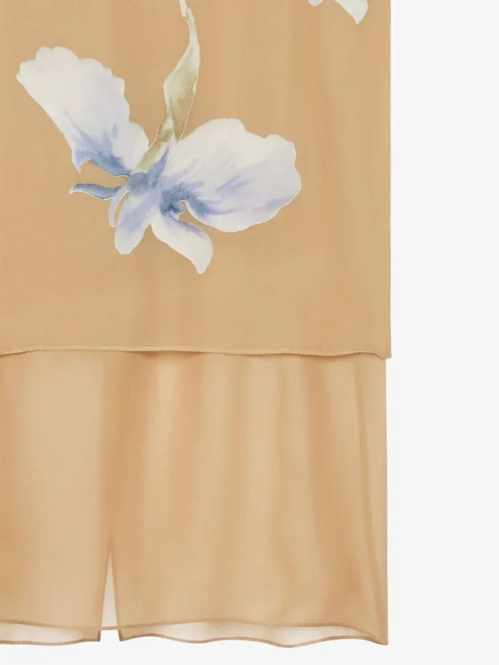 Skirt In Floral Dvor Satin Beigeblue Women Givenchy Skirts
