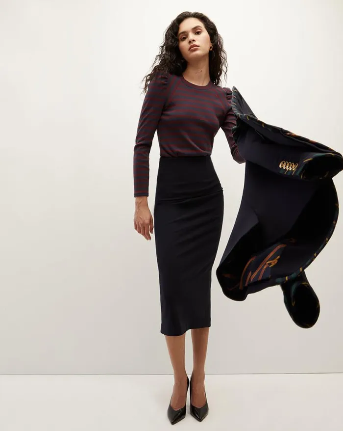 Skirts and Shorts Shop Veronica Beard Holmes Pencil Skirt Navy