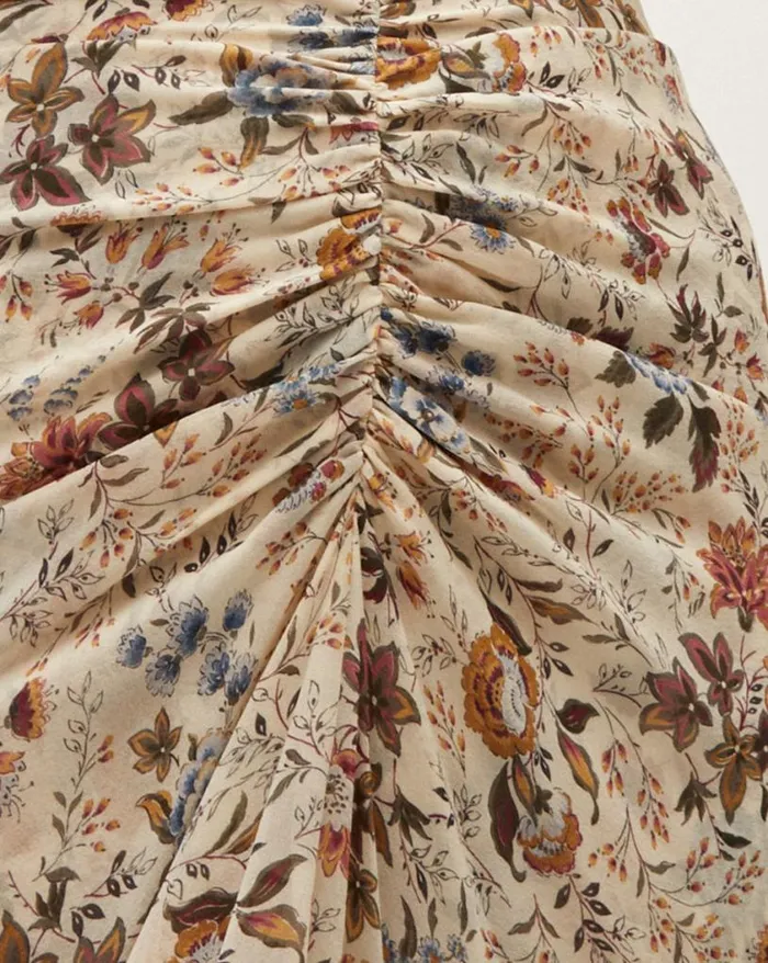 Skirts and Shorts Shop Veronica Beard Sira Floral SilkGeorgette Skirt Ecru Multi