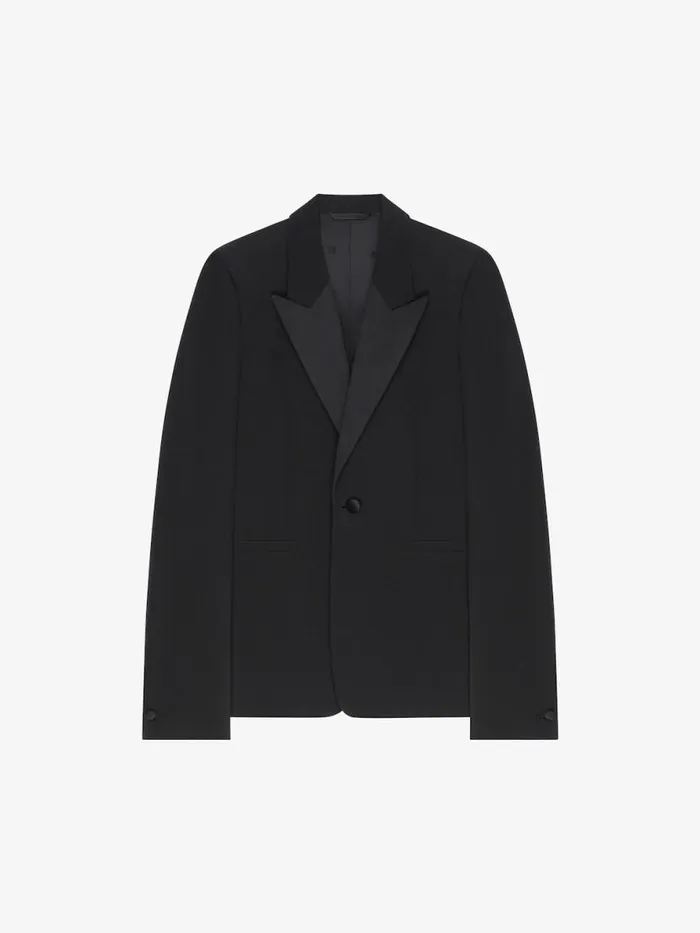Slim Fit Jacket In Wool With Satin Collar Black Men Givenchy Coats and Jackets