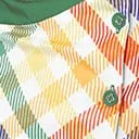 Smak Parlour 1970s Green and Rainbow Gingham Mini Shirt Dress Dresses Unique Vintage Pocket Dresses