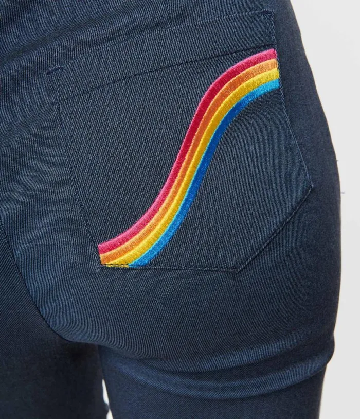 Smak Parlour Denim Bengaline and Rainbow Pocket Pintuck Capris ClothingPlus Unique Vintage Pants