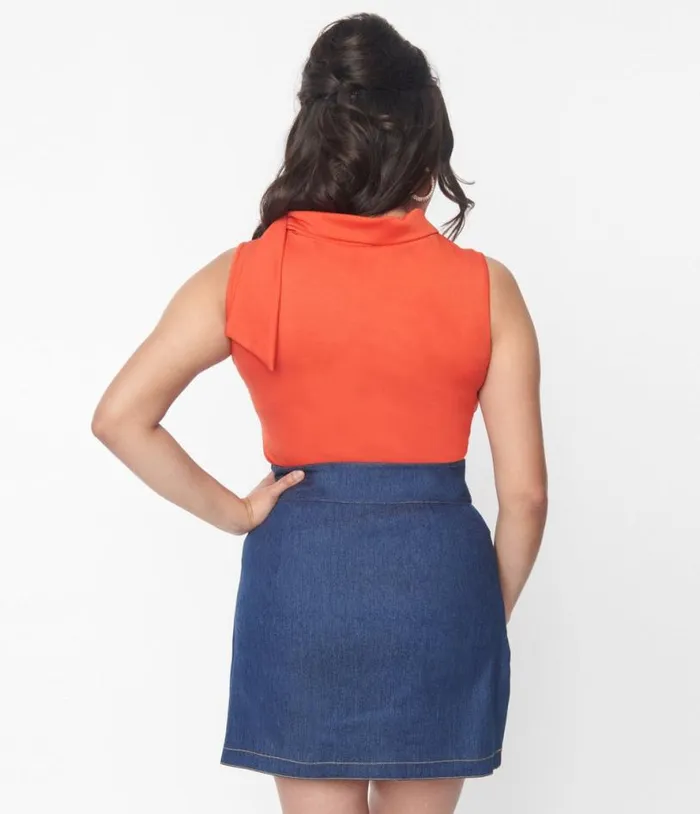 Smak Parlour Mushroom Embroidered Denim Belted Mini Skirt ClothingPlus Unique Vintage Skirts