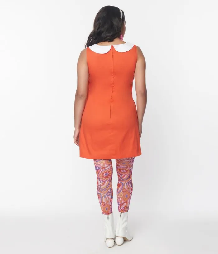 Smak Parlour Orange and Purple Tie Neck Shift Dress Dresses Unique Vintage Pocket Dresses
