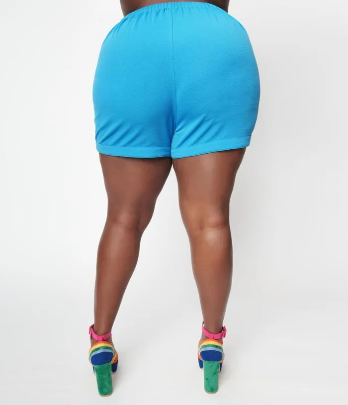 Smak Parlour Plus Size Blue Callie Shorts ClothingPlus Unique Vintage Shorts