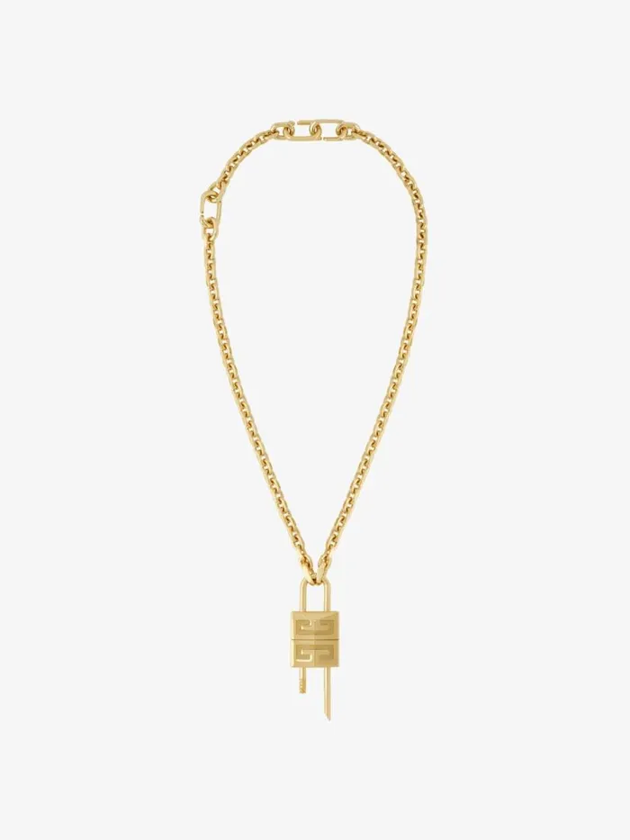 Small Lock Necklace In Metal Golden Yellow WomenMen Givenchy Jewelry