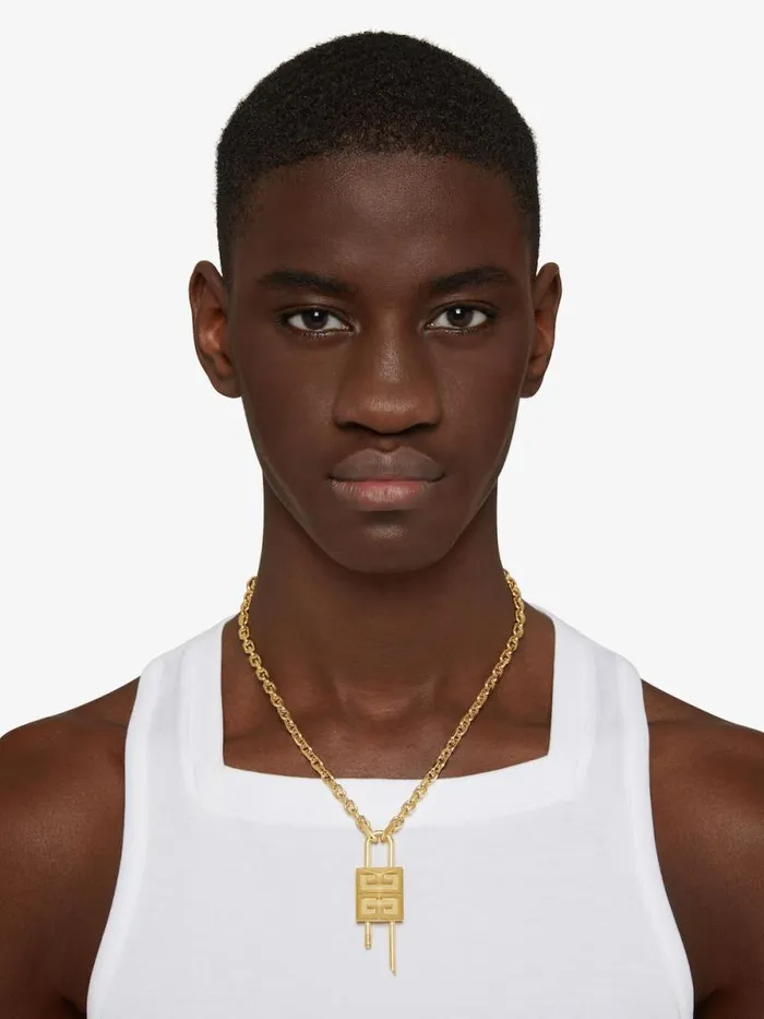 Small Lock Necklace In Metal Golden Yellow WomenMen Givenchy Jewelry