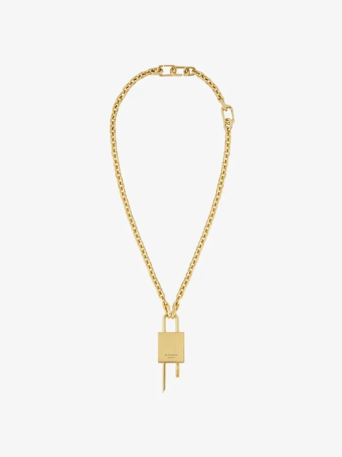 Small Lock Necklace In Metal Golden Yellow WomenMen Givenchy Jewelry